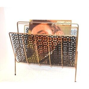 Mid Century  Metal Magazine, Book, Blanket, Electronics Holder